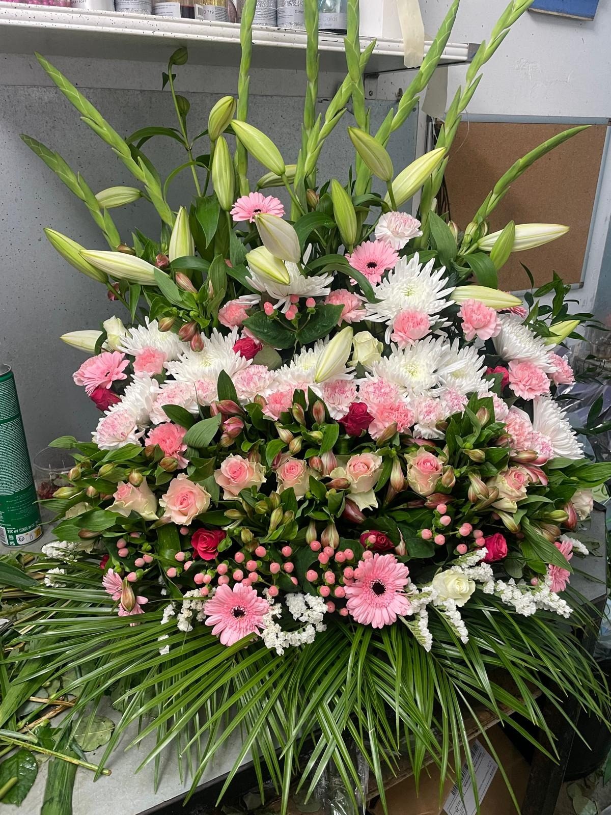 Funeral heart in roses