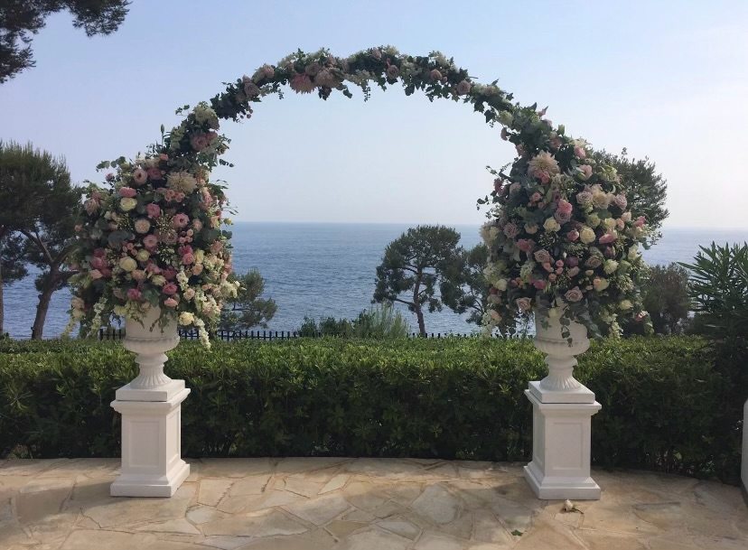Flowered ceremony arch